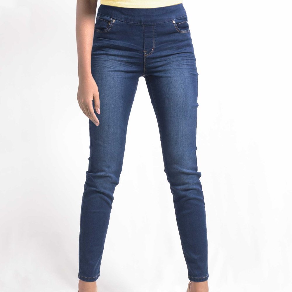 OLGYN Women's Stretch Jegging Dark Blue Denim Pant